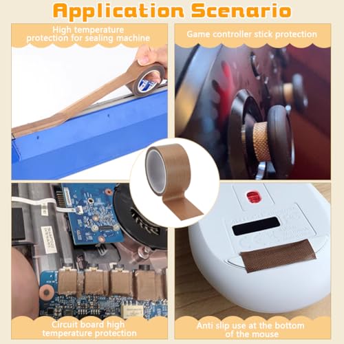 BENECREAT 2 Rolle 50mm X 10 m PTFE Teflonklebeband PTFE Beschichtetes Gewebeband Hochtemperatur PTFE Band Für Vakuumiergeräte Holz Möbel 0.18mm Dick