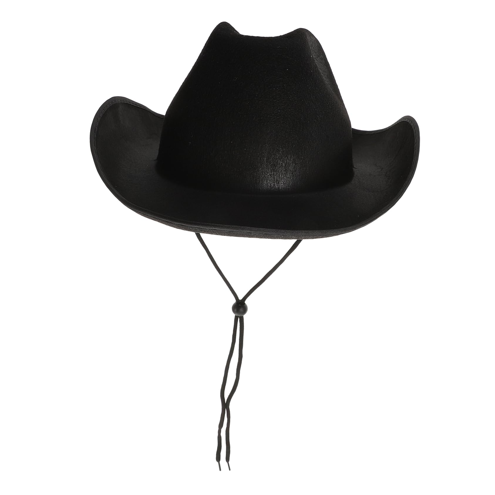 FOMIYES Hat Neck Drawstring Wide Brim Western Cowboy Hat for Men Women for Adults Black