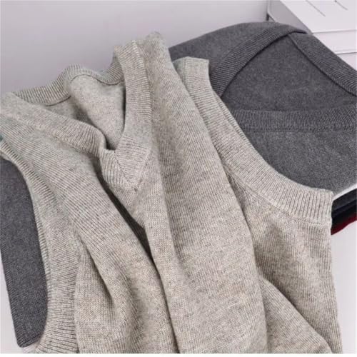 Men's Knitted Pullover Sweater Vest Casual V-Neck Solid Color Waistcoat Outwear Tops4