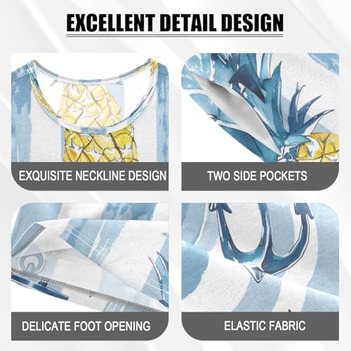 senya Short Sleeve Pajamas Sets Summer Cotton Sleepwear Anchor in Pineapple4