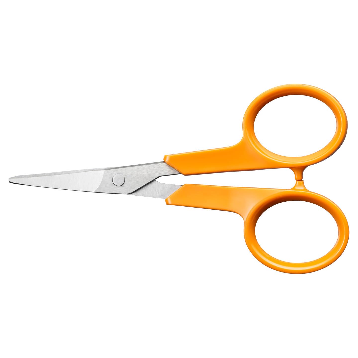 Fiskars Classic Embroidery Scissors, Curved Blades, Right- and Left-Handed use, Total Length: 10 cm, Improved Handle ergonomics, Stainless Steel Blade/Plastic Handles, Orange, 1075059