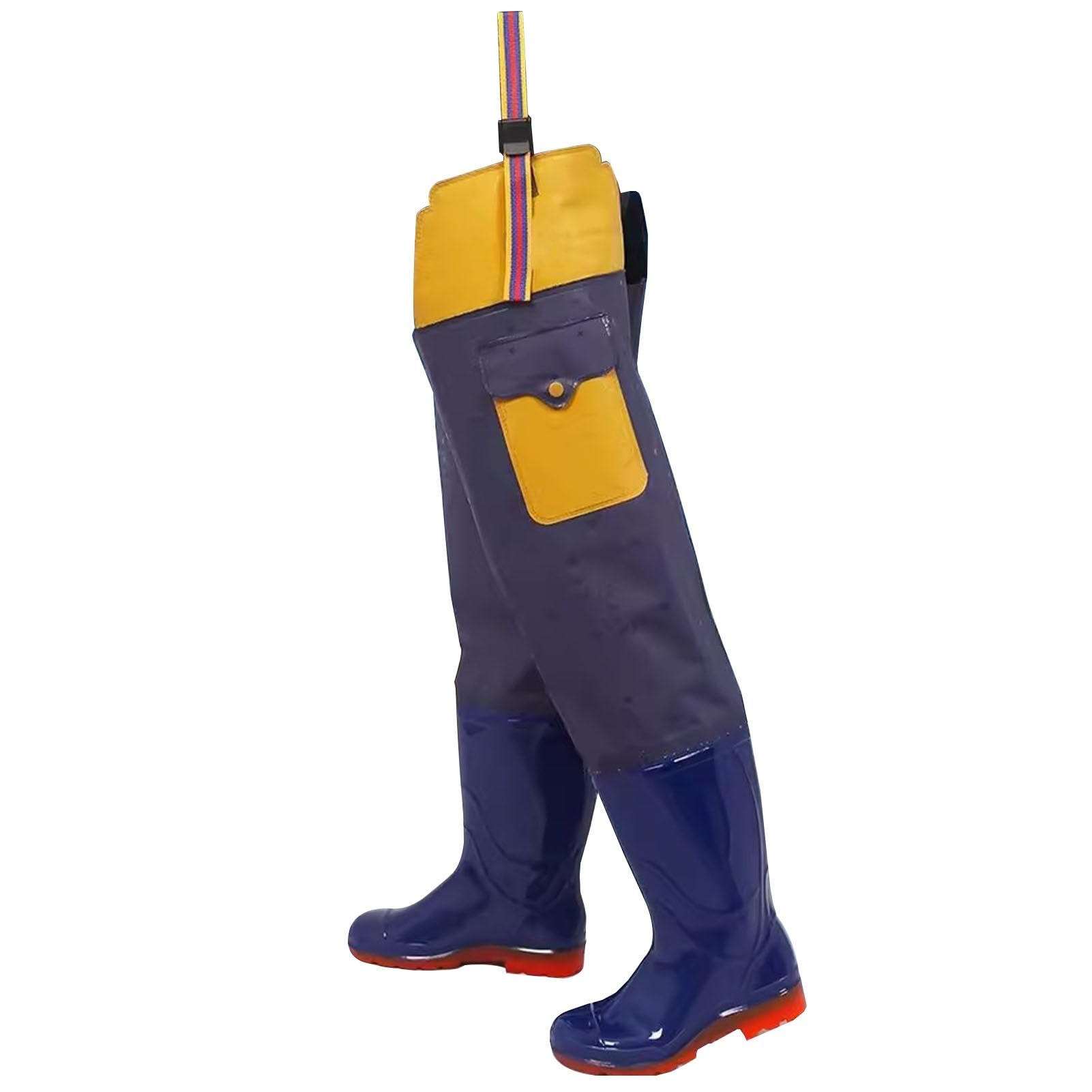 Waders Pesca Stivali da Pesca in PVC Impermeabili con Tasca per Uomo E Donna, Suola Spessa in Tendine di Manzo, Stivali Leggeri per Pesca E Caccia