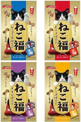 Amazon.co.jp: ペットライン ねこ福 猫用おやつ 4種セット シーフード