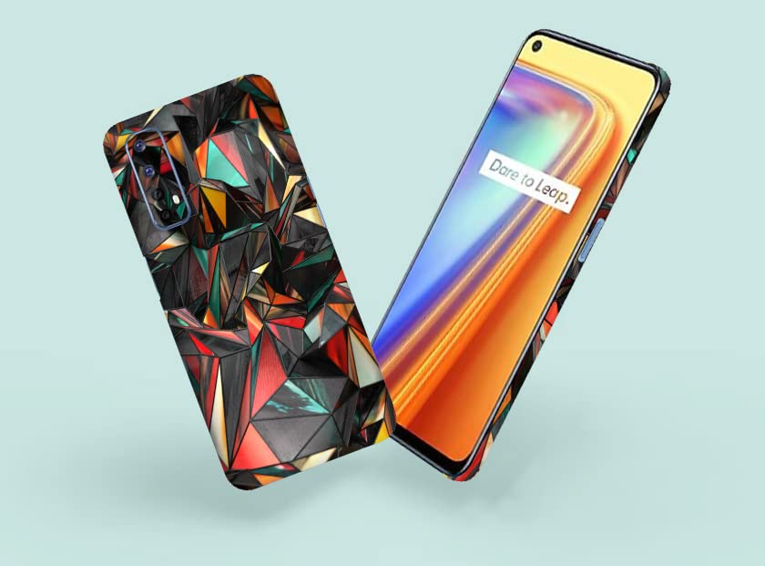 Image of Polygon red Skin Back Protector Film Ultra Thin Scratch Resistant Vinyl (Not Case and Cover) for Realme 7