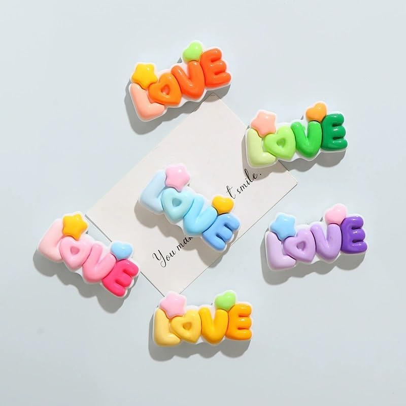 Image of LUVINA 3D Flower Magnets for Fridge, Strong Refrigerator Magnet, Colorful Adorable Decorations for Office, Kitchen Decor, Cute Desk Accessories, Multicolour (1, Love)