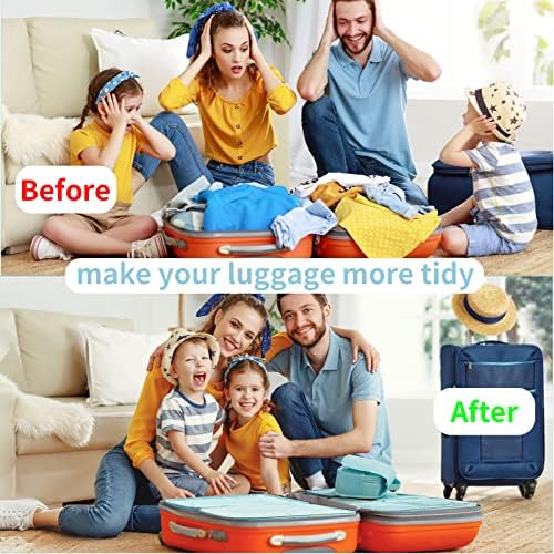 BBLIKE Packing Cubes 10 PCS Travel Organiser Bags for Suitcases Travel Luggage Packing Bags Set Storage Bags for Clothes Makeup Toiletry Shoes Waterproof Compression Pouches for Men Women (blue)