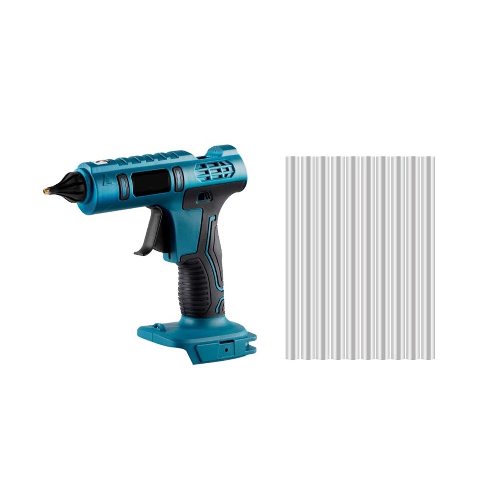 Pistola For Colla A Caldo Elettrica Cordless Ugello In Rame Antiscottatura Ricaricabile Strumento Di Riparazione Fai-da-te Con Stick For Batteria Riscaldamento Rapido(1)