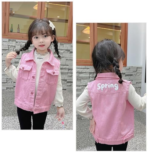 MW&FOFJR Toddler Little Girls Classic Denim Vest Button Down Sleeveless Jeans Tops Coat2