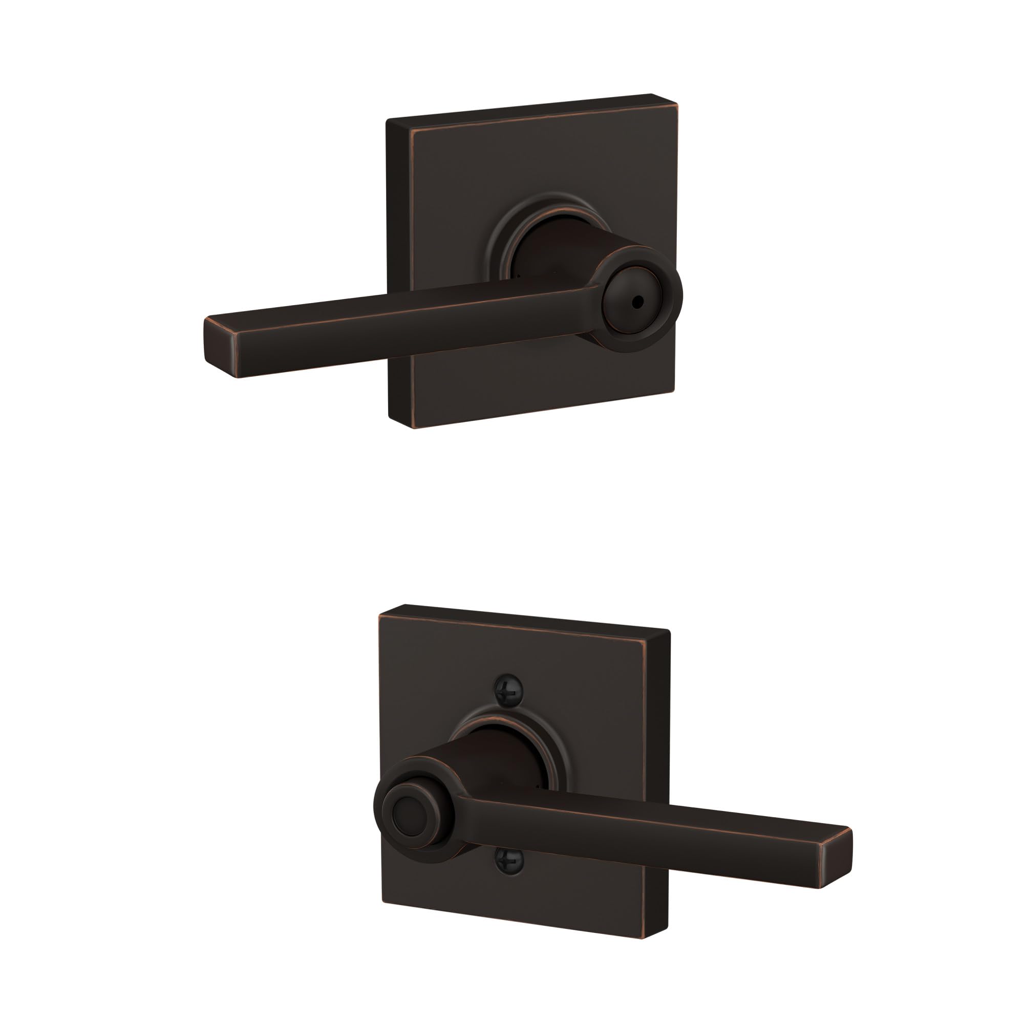 Levier de lit et baignoire SCHLAGE F40 LAT 716 COL Latitude Collins bronze vieilli