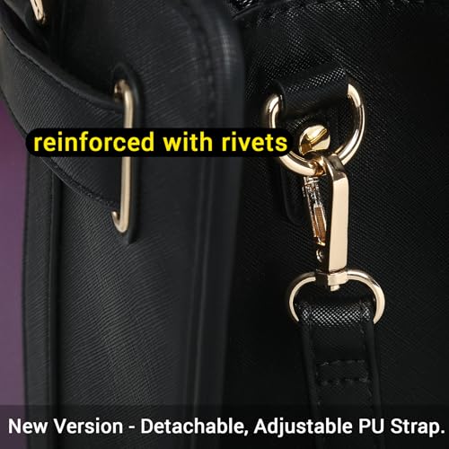 Image of Dasein Women's Designer Satchel Handbag Two Toned Padlock Purse Top Handle Shoulder Bag w /Chain Strap