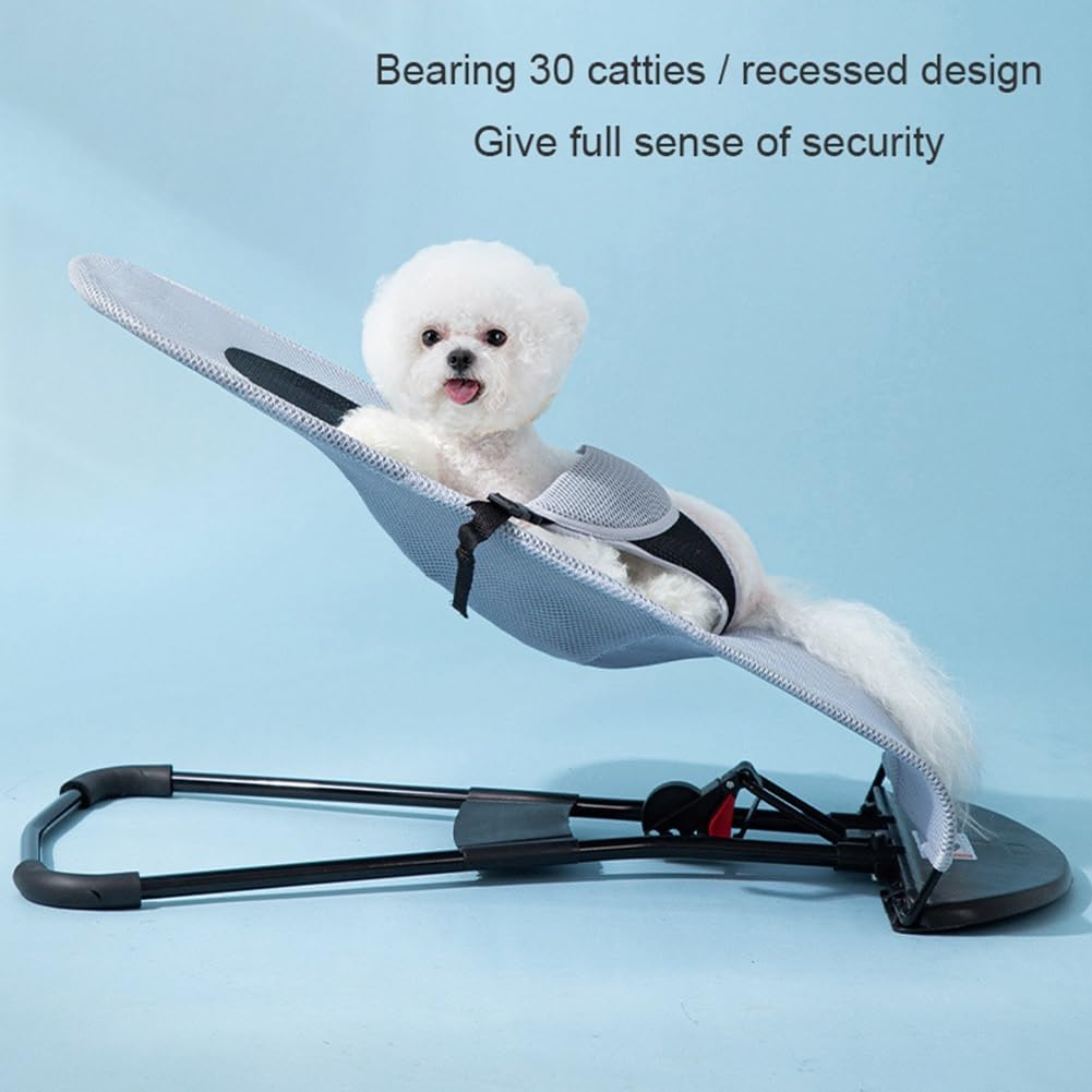 Haustier-Schaukelstuhl, Haustier-Schaukelstuhl für Hunde und Katzen, Faltbare, verstellbare, atmungsaktive Hängematte, für kleine Hunde, Corgi, Teddy (Color : Light Grey)