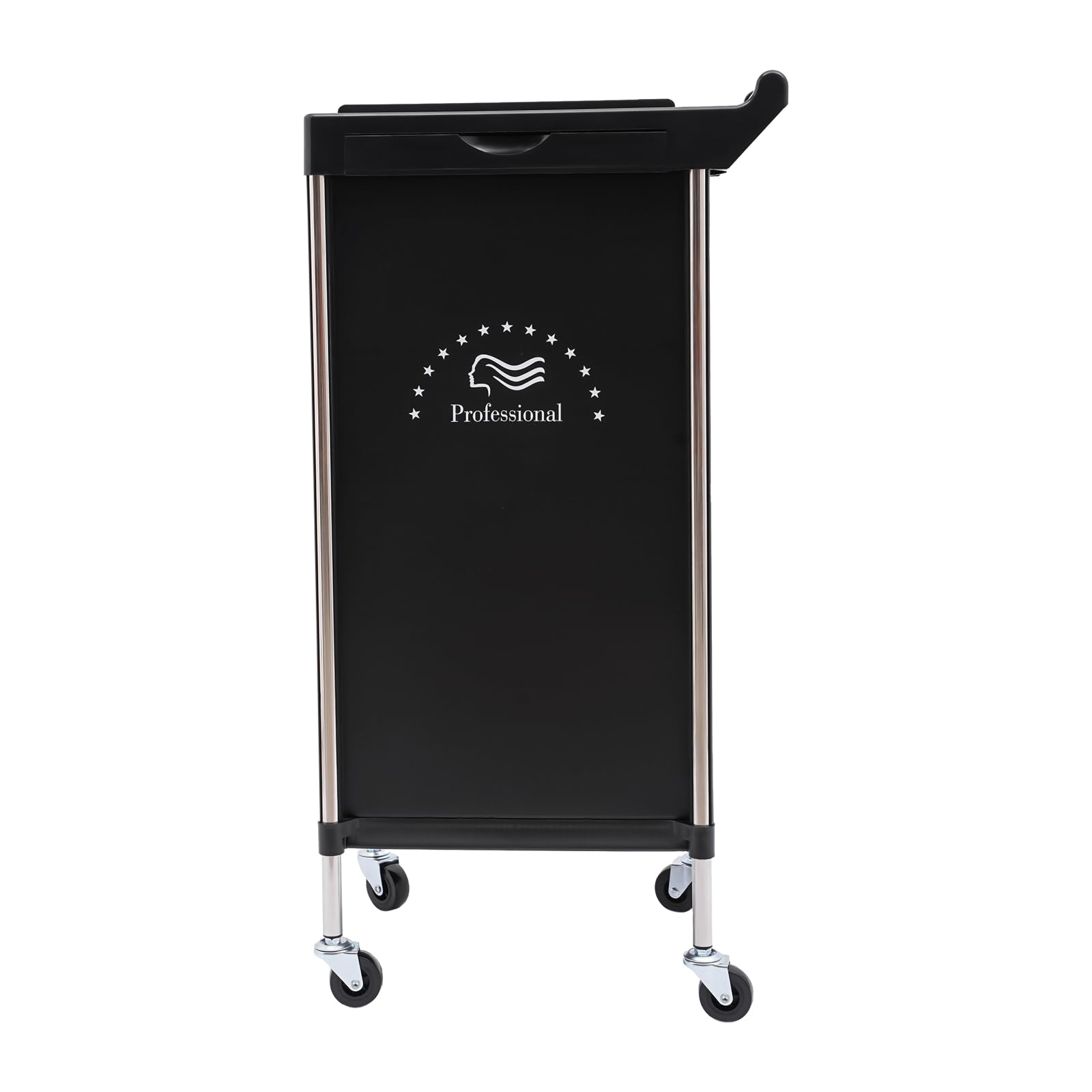 Chariot de coiffure avec 4 tiroirs et roues pour coiffeur style spa (noir)