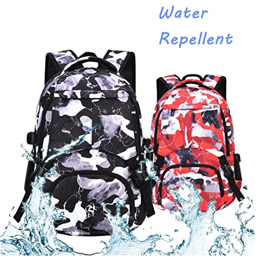 Image of Ladyzone Camo School Backpack Lunch Box Set Lightweight Schoolbag Travel Camp Outdoor Daypack