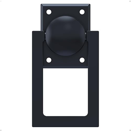 Miniatura 7 de trust4care Manija de puerta de granero giratoria de 3-34 pulgadas, color negro mate, manijas de puerta de garaje plegables de herradura, enganche de