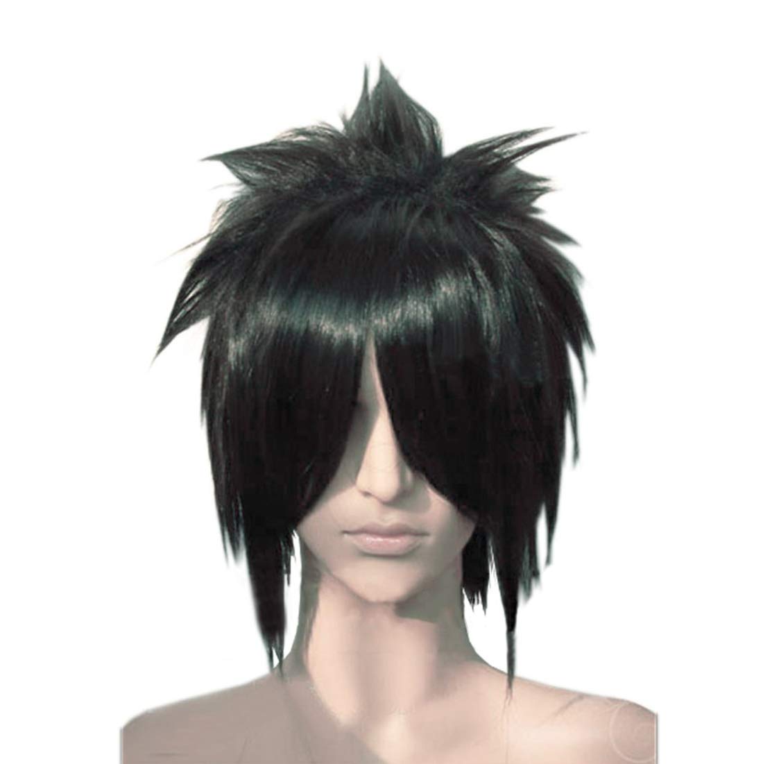 Amazon.com : Anime Cosplay Wigs for Manga Character with Long Straight  Bangs , Black : Beauty & Personal Care