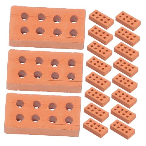 Angoily 50 Piezas Ladrillos Modelo De Construcción Ladrillos Rojos En Miniatura Ladrillos para Paisajismo Mini Ladrillos para Manualidades Ladrillo De Simulación Miniaturas Brown Arcilla