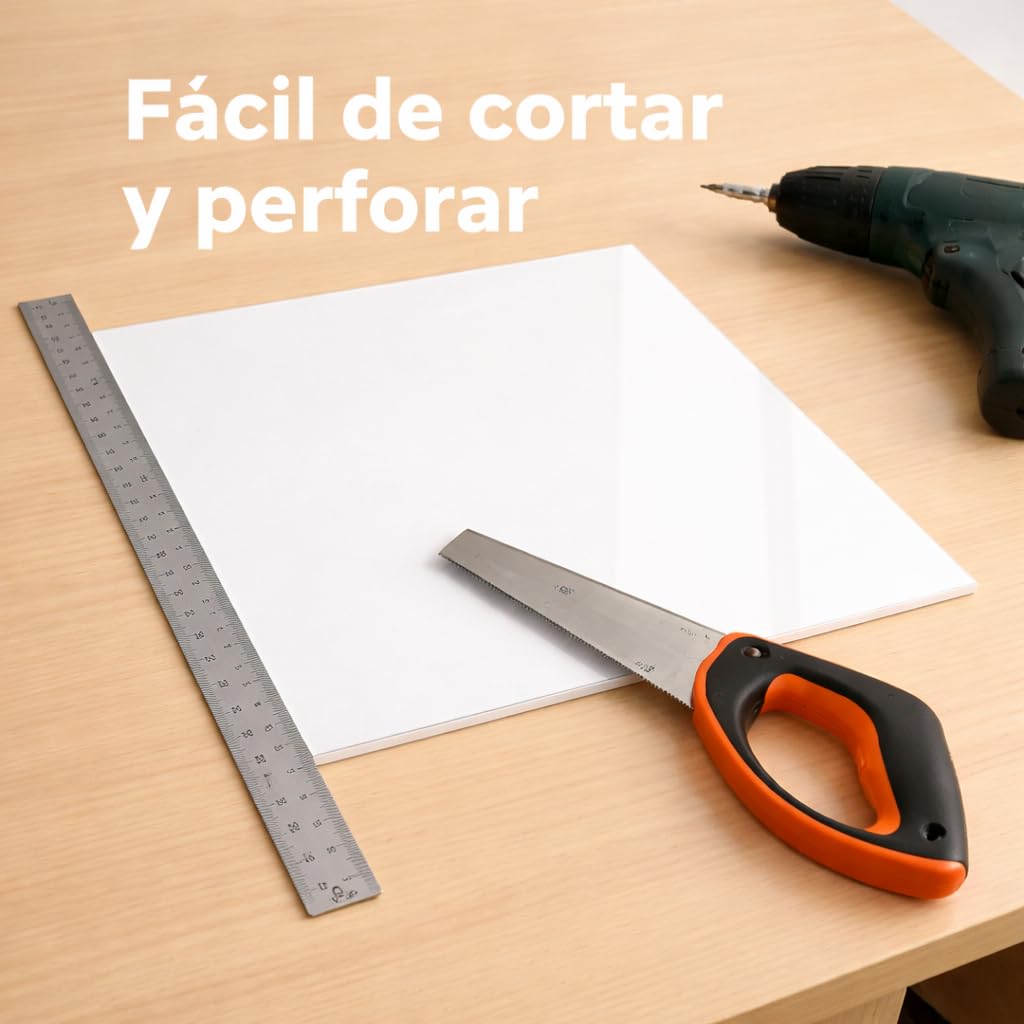 Metacrilato blanco corte a medida preciso – Grosor 3 o 5 mm – Acabado mate o brillo – Cantos pulidos diamante – Decoración, bricolaje, manualidades y rotulación (3mm brillo opal 80x40)
