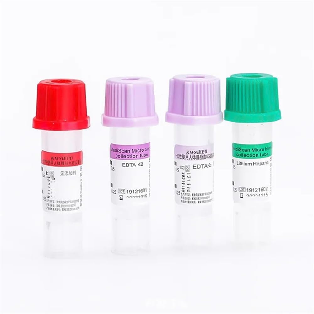 100 sztuk sterylna rura do zbierania 0,5 ml 1 ml EDTAK3 do laboratoryjnego pobierania próbek (0,5 ml heparynlitu)