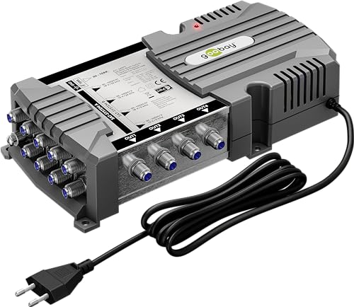 goobay 64879 Commutateur Multiple Satellite Compact / 9 entrées / 4 Sorties / 4 K, 8 K UHD/Dab+ / pour 4 participants