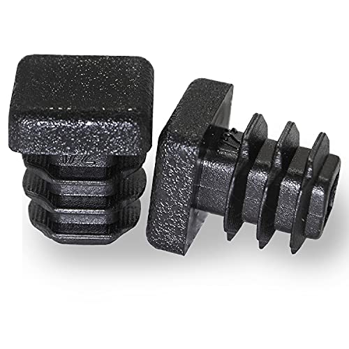 Prescott Plastics 1/2 Inch Square Plastic Plug, Tubing Post End Cap, Chair Glide (20)