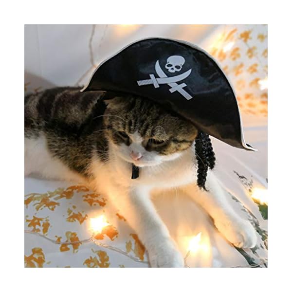 Amosfun pet pirate hat dog cat captain cap halloween pirate cosplay costume halloween party hat dress up costume accessories - image 6