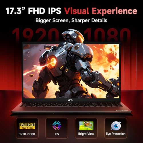 Image of NIMO 17.3 inch FHD Gaming Laptop, 6-Core AMD Ryzen 5 6600H 32GB DDR5 RAM 1TB SSD (Beat i7-1165G7 up to 4.5GHz) Radeon 660M with 100W Fast PD Backlit Keyboard for Business & Student 2-Yr Warranty