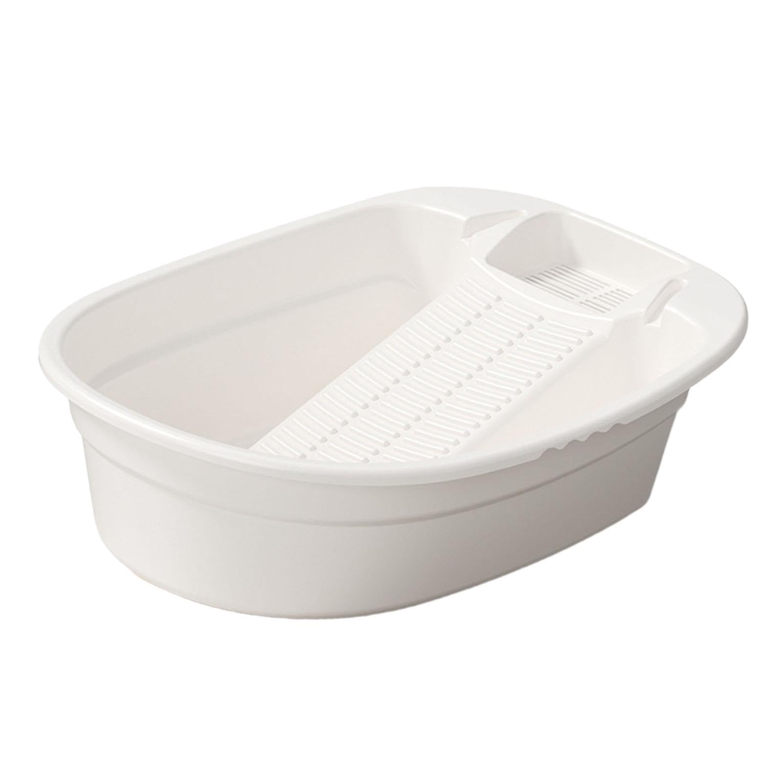 Laundry Basin, Washboard Basin Household Non Slip Wash Tub with Washtub for