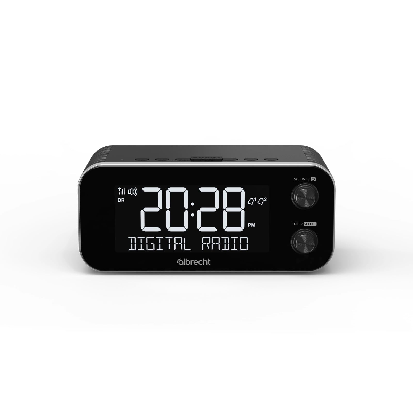 Albrecht DR 455 Radiowecker DAB+ und UKW | ASA Alarmfunktion für Sicherheitsmeldungen | 5-Zoll-Display abschaltbar | Crescendo & Snooze