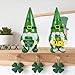 Eousera St Patricks Day Decor 4'' H Gnomes Figurines - 2Pcs Resin Irish Green Lucky Shamrock Saint Leprechaun for Home Office Table Tier Tray Decorations