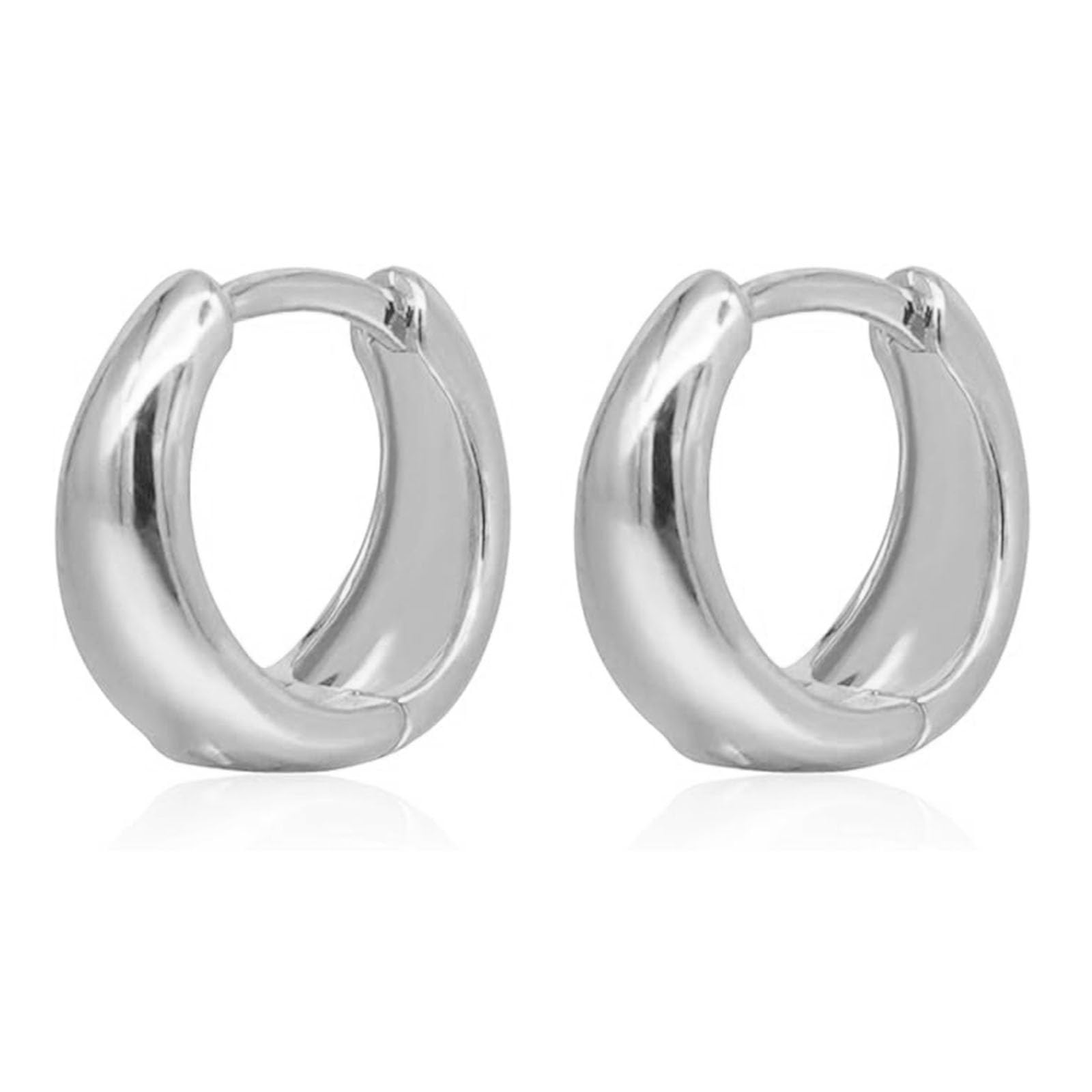 KrstudentGold Hoop Earrings Pack 18K White Gold Plated Small Hypoallergenic Hoop Huggie Earrings for Women Girls