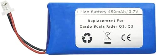 Batería de repuesto de 3.7V 450mAh para auriculares Bluetooth Cardo Scala Rider Q1, Q3