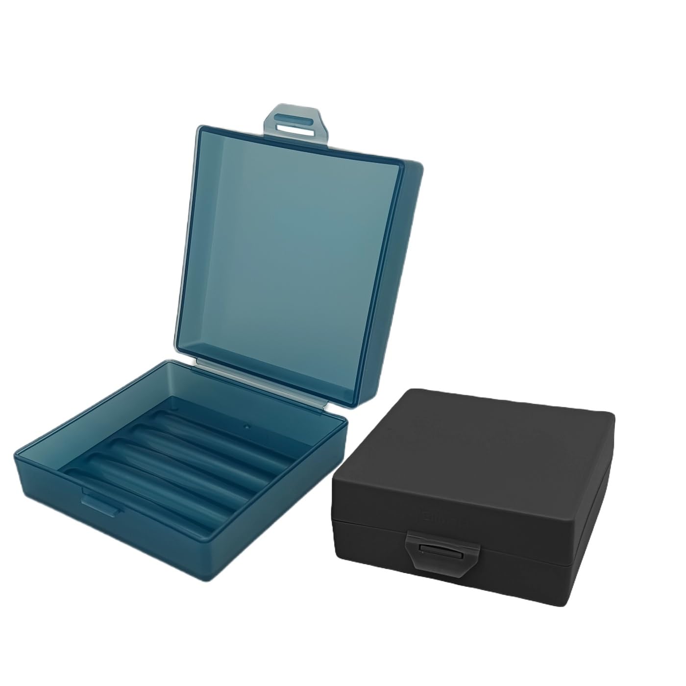 Soap Holder 2 Pack, Shower Bar Case Fit Dr Squatch Soap, Waterproof Travel Soap Container with Lid, Square Bathroom Soap Dish Box for Camping, Gym and Outdoor Traveling (Black/Blue)