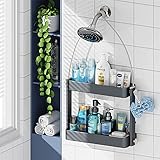 ADOVEL Shower Caddy Hanging, 2 in 1 Shower Caddy Over Shower Head/ Door, Sturdy Bathroom Shelf...