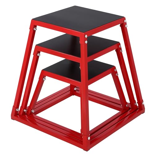 GarveeLife Plyometric Jump Box, Heavy-Duty Steel Plyo Boxes with Rubber Pad for Home Gym, Jump Platforms Step Up Box, Jump Trainers Conditioning Stren