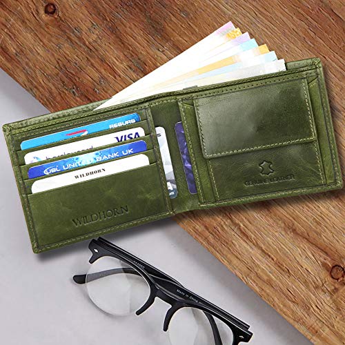 Image of WildHorn Gift Hamper for Men I Leather Wallet & Belt Combo Gift Set I Gift for Friend, Boyfriend,Husband,Father, Son etc (GREEN2)