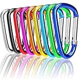 Carabiner Keychain,UPINS 10 Pack 3 Inch Aluminum Locking Carabiner Heavy Duty Hook Multi-use Aluminium D Ring Carabiner Clips