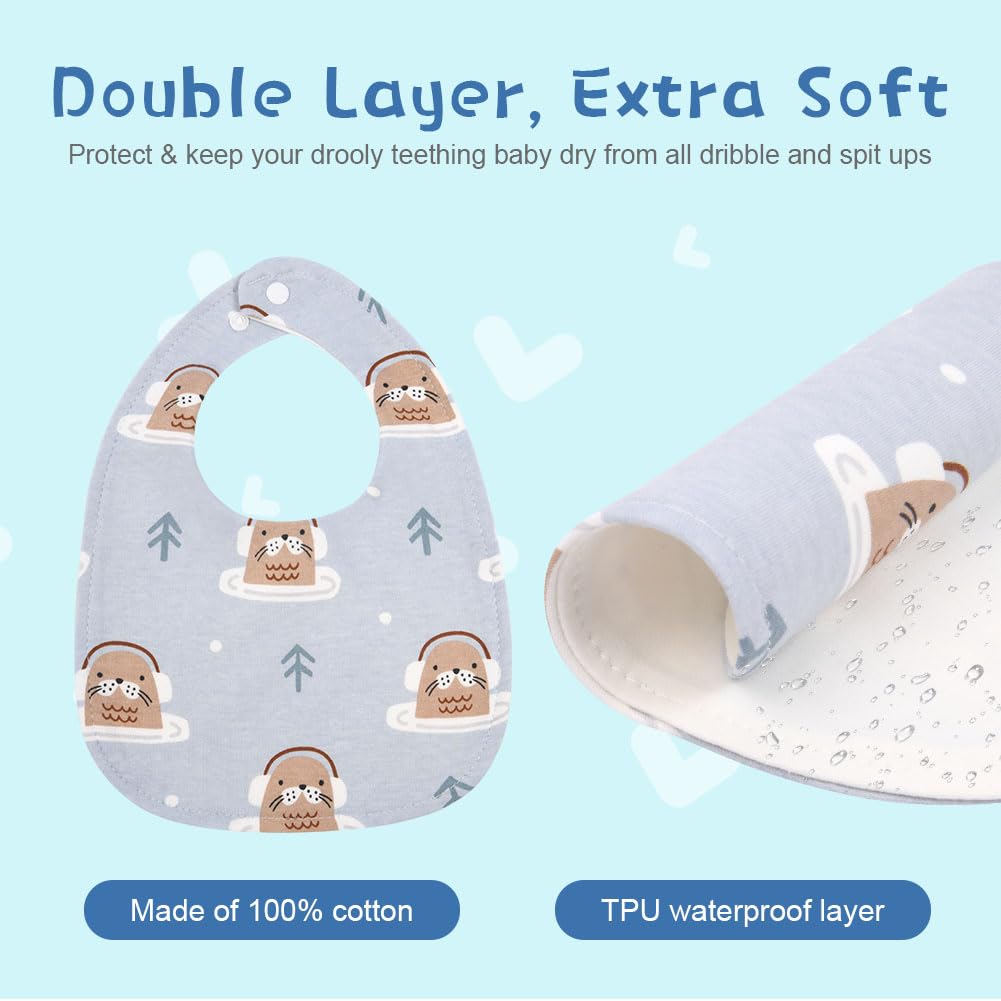 Vicloon Baby Bandana Dribble Bibs, 8 Pack Teething Bib Set - Image 3