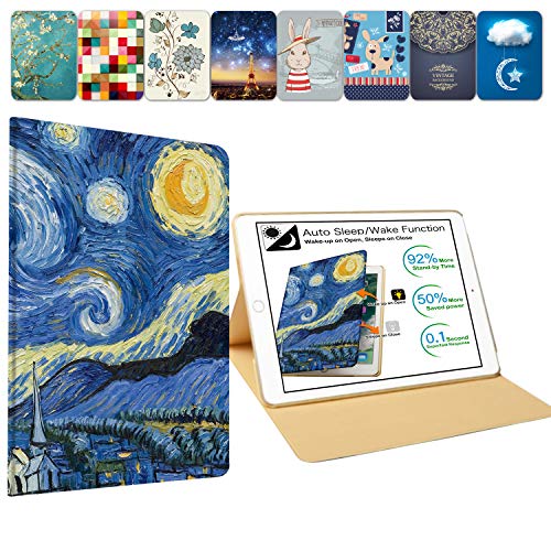 Image of DuraSafe Cases for iPad Air 1 /2 Gen & 5 /6 Gen- 9.7 inch A1893 A1822 A1566 A1474 MRJN2HN /A MR7G2HN /A MP2G2HN /A MD785HN /A MD788HN /A MGL12HN /A Printed Cover with Auto Wake /Sleep Feature - Starry Night