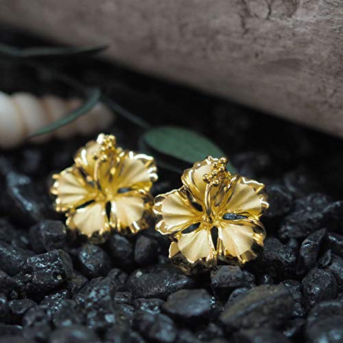 Sterling Silver 1/2 Inch Hibiscus Stud Earrings4