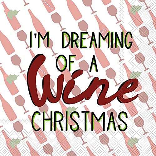 Serviettes de cocktail de Noël Wine Christmas papier x40