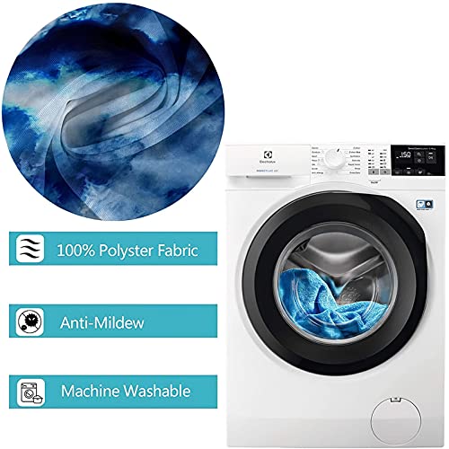 Rideau de douche polyester 180x180 lavable grand format ciel bleu lune - 6