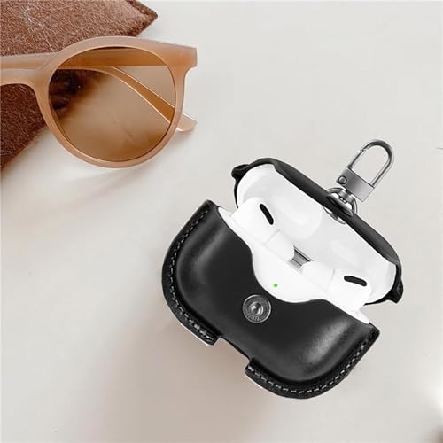 AIYYXX AirPods Pro ケース レザー 第1世代/ 第2世代 /第3世代 イタリアンレザー 対応 AirPods Pro 1/2(2023/2022/2019) 高級本革 ケース PUレザー 全面保護 フロントLEDライトが隠れない ワイヤレス充電に対応 衝撃吸 防水防塵 軽量小型 紛失防止 カラビナ付きカバー の商品画像 2