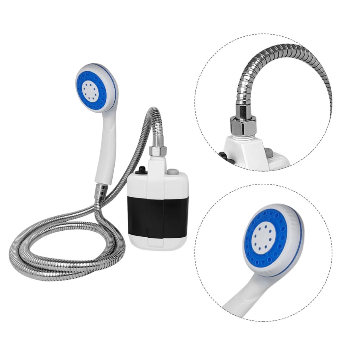 YARNOW Doccia da Campeggio Portatile USB Ricaricabile, Sprayer | Ugello Multifunzione, Design Compatto, Metallo, Uso Domestico e Indoor