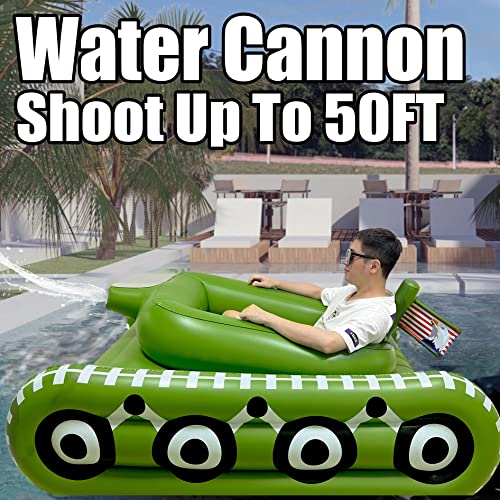 [Upgrade Version] Largest Inflatable Tank Pool Floats - Pool Toys With Action Water Gun For Adults Kids Ages 8-12 And Family Floaties Adult Size #TOP5
