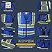 JKSafety Safety Vest for Men Women Hi Vis Vest with Pockets and Zipper Front Reflective High Visibility Vests Meet ANSI Standard Blue Color Extended Yellow Strips (BX320-Blue 2XL)