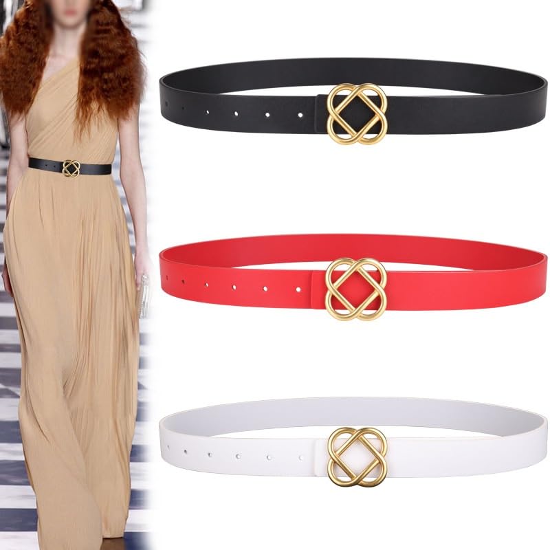 HBJWOV Cowhide Belt For Women's Decorative Sweater With Suit Dress Waist Up Jeans Belt For Women's Waist Closure3