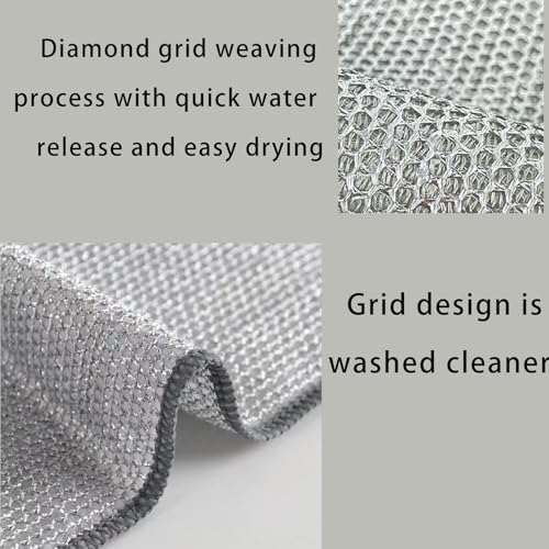 5 PCSN em fio de arranhão pano de prato panos de lavar louça panos laváveis panos de limpeza esfregão de aço para pias (conjunto de 5 unidades)