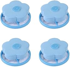 Pollyhb 4PC Reusable Washing Machine Floating Lint Mesh Bag Portable Washer Lint Catcher, Hair Filter Net Pouch, Washing Machine Lint Trap for Household Tool,Washer Hair Catcher (Blue)