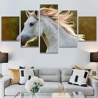 SIGNWIN 5 Panel Canvas Wall Art Modern Art Animals Cow Expressive Farmhouse/Country Multicolor Photography Sheep for Home Decorations Ready to Hang - 60