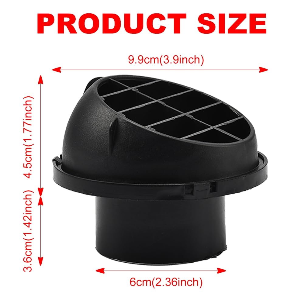 JSCARLIFE 2Pcs Warm Air Vent Outlet,360 °Rotatable Car Heater Duct Hose Pipe Plastic Ducting Heater Air Vent Outlet for Car Auto Bus RV ATV (Circular - Image 2